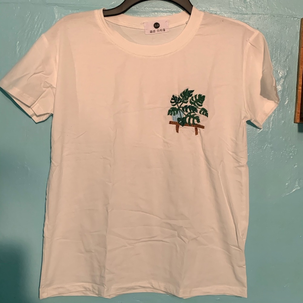 Embroidered Monstera Plant Tshirt